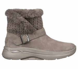 Botas Skechers GO WALK Arch Fit - True Embrace Mujer Grises Oscuro Marrom | 293847SMH