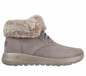 Botas Skechers On-the-GO Joy - Plush Dreams Mujer Grises Oscuro Marrom | 248679ITC
