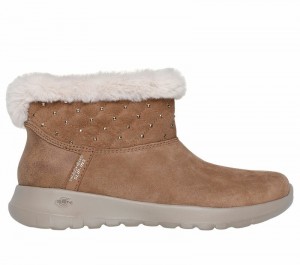 Botas Skechers Slip-ins: On-the-GO Joy - Cozy Shimmer Mujer Marrom | 072916IQL