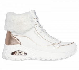 Botas Skechers Uno Rugged - Fall Shimmer Mujer Blancos Rosas Dorados | 902853SJV