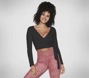 Camisa Manga Larga Skechers GODRI SERENE Wrap Top Mujer Negros | 860152WXZ