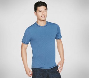 Camiseta Skechers Apparel Kinetic Tee Shirt Hombre Azules | 029864BHD