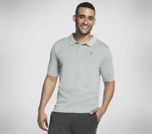 Camiseta Skechers Apparel Off Duty Polo Shirt Hombre Grises Claro Verdes | 304872SXC
