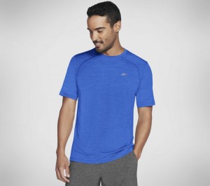 Camiseta Skechers Apparel On the Road Tee Hombre Azul Rey | 150247XAM