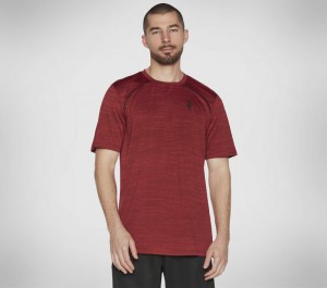 Camiseta Skechers Apparel On the Road Tee Hombre Rojos | 523678QJL