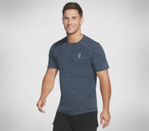 Camiseta Skechers Apparel On the Road Tee Hombre Azules Grises | 724809LID