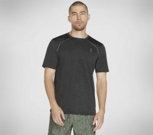 Camiseta Skechers Apparel On the Road Tee Hombre Negros Grises | 415679SJM