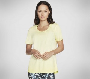 Camiseta Skechers Diamond Wash Hatha Scoop Neck Tunic Tee Mujer Verdes Claro | 718950RXJ