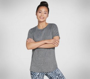 Camiseta Skechers GO DRI Essential Tunic Mujer Negros | 514280QHS