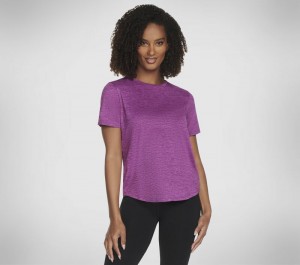 Camiseta Skechers GO DRI SWIFT Tee Mujer Morados | 794068RVH