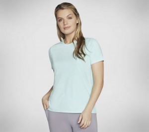 Camiseta Skechers GO DRI SWIFT Tee Mujer Azules Verde Menta | 140893OLR