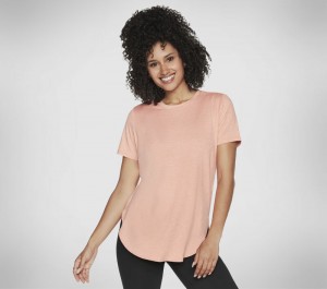 Camiseta Skechers GO DRI SWIFT Tunic Tee Mujer Coral Verdes Claro | 709125MBH