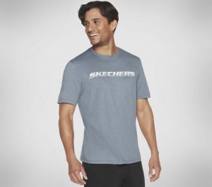 Camiseta Skechers Motion Tee Hombre Azules Grises | 978426RIL