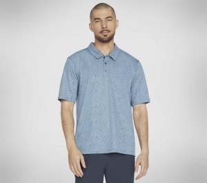Camiseta Skechers Off Duty Linear Polo Hombre Azul Marino Multicolor | 537296AWL