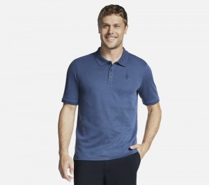 Camiseta Skechers Off Duty Polo Hombre Azul Marino | 975046ZPX