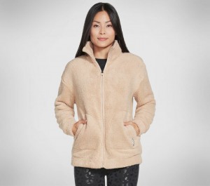 Chamarras Skechers Downtime Jacket Mujer Marrom | 821065ZKP