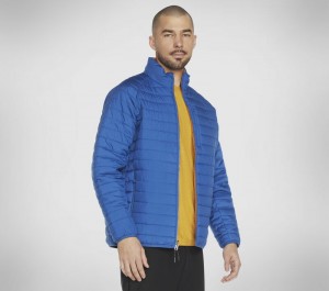 Chamarras Skechers GO SHIELD Altitude Reversible Jacket Hombre Azul Rey | 152374NJU
