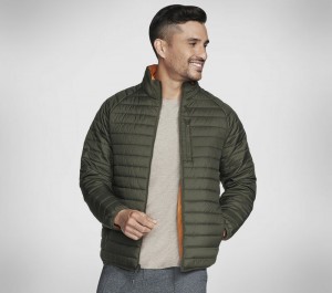 Chamarras Skechers GO SHIELD Altitude Reversible Jacket Hombre Marrom Verde Oliva | 306192XIT
