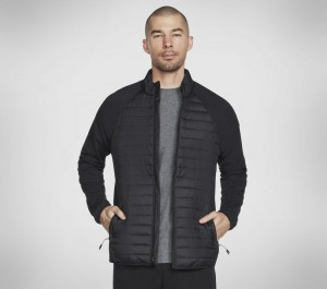 Chamarras Skechers GO SHIELD Hybrid Jacket Hombre Negros | 362079OWT