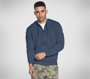 Chamarras Skechers GO WALK Everywhere Hoodie Hombre Azul Marino | 130967VHE