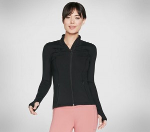 Chamarras Skechers GO WALK Mesh Jacket Mujer Negros | 502314WPD