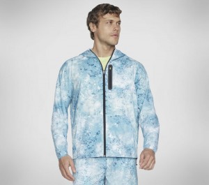 Chamarras Skechers Razor Printed Full Zip Jacket Hombre Negros Verdes Claro | 694783IDZ