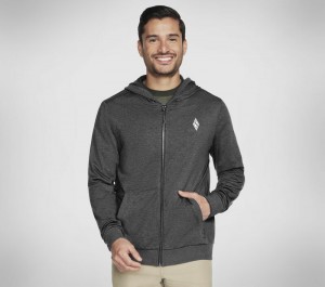 Chamarras Skechers SKECH-KNITS ULTRA GO Full Zip Hoodie Hombre Grises | 187905VRM