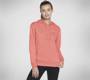 Chamarras Skechers Signature Pullover Hoodie Mujer Coral Verdes Claro | 742530UJV