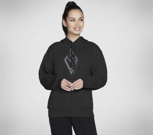 Chamarras Skechers Skech-Sweats Diamond Shine Hoodie Mujer Negros | 739840FUL