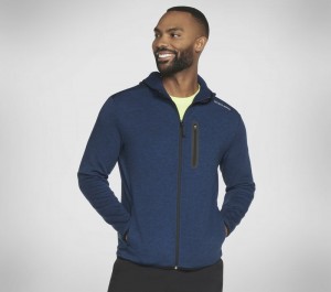Chamarras Skechers Skech Cloud Thermal Full Zip Hoodie Hombre Azul Rey | 342875JQV
