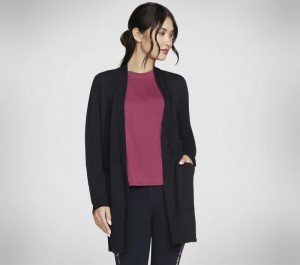 Chamarras Skechers Skechluxe Renew Cardigan Mujer Negros | 427198DBA
