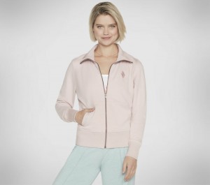 Chamarras Skechers The Hoodless Hoodie Diamond Jacket Mujer Rosas Claro | 162749TCJ