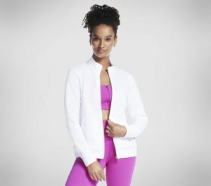 Chamarras Skechers The Hoodless Hoodie GO WALK Everywhere Jacket Mujer Blancos | 287035PUX