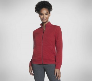 Chamarras Skechers The Hoodless Hoodie GO WALK Everywhere Jacket Mujer Rojos Rojos | 731405VDU