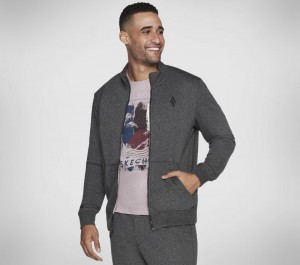 Chamarras Skechers The Hoodless Hoodie GO WALK Everywhere Jacket Hombre Grises | 173869NWP