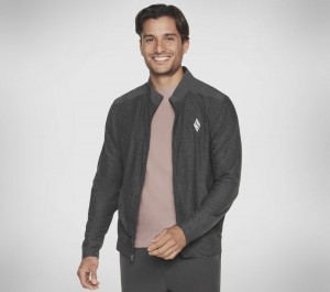 Chamarras Skechers The Hoodless Hoodie SKECH-KNITS ULTRA GO Lite Hombre Negros Grises | 423901TOI