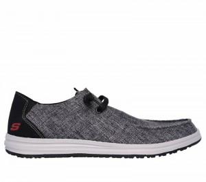 Náuticos Skechers Relaxed Fit: Melson - Nela Hombre Negros | 653281QEC