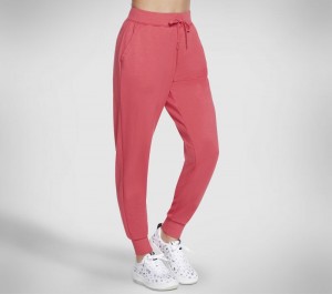 Pantalones Skechers SKECHLUXE Restful Jogger Pant Mujer Rojos Rosas | 451837WJC