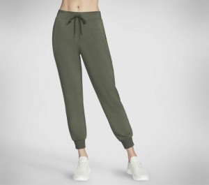 Pantalones Skechers Skechluxe Renew Jogger Mujer Verde Oliva Negros | 519480MYV
