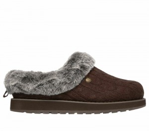 Pantuflas Skechers BOBS Keepsakes - Ice Angel Mujer Chocolate | 867940QXS