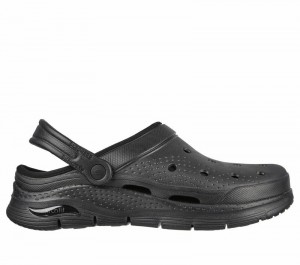 Pantuflas Skechers Foamies: Arch Fit Lined - Chillaxing Hombre Negros | 935617CVT
