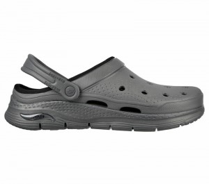 Pantuflas Skechers Foamies: Arch Fit Lined - Chillaxing Hombre Grises | 704195ZCQ