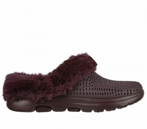 Pantuflas Skechers Foamies: GO WALK 5 Lined - Cozy Embrace Mujer Vino | 013927NFZ