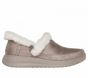 Pantuflas Skechers Slip-ins: Cozy Escape Mujer Grises Marrom | 049538AMW
