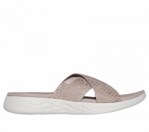 Sandalias Skechers On-the-GO 600 - Glistening Mujer Plateados | 504879MSL