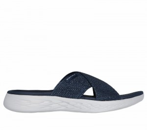 Sandalias Skechers On-the-GO 600 - Glistening Mujer Azul Marino | 248571ZIY