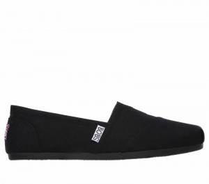 Tenis Planos Skechers BOBS Plush - Peace and Love Mujer Negros | 302579ETP