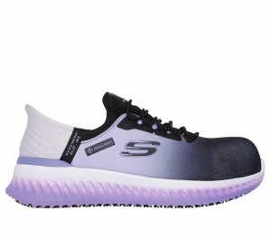 Tenis Seguridad Skechers Slip-ins Work: Tilido - Ombray Mujer Negros Morados | 790856ZEU