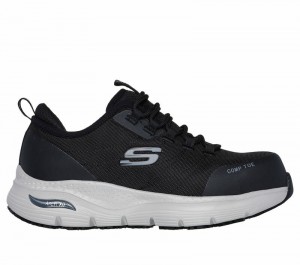 Tenis Seguridad Skechers Work: Arch Fit SR - Ebinal Mujer Negros Grises | 482793FZJ