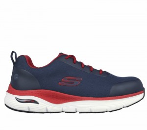 Tenis Seguridad Skechers Work: Arch Fit SR - Ringstap Hombre Azul Marino Rojos | 307248ONT